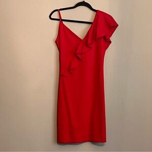 Amanda Uprichard One Shoulder ruffled mini bodycon dress Women’s size M cocktail